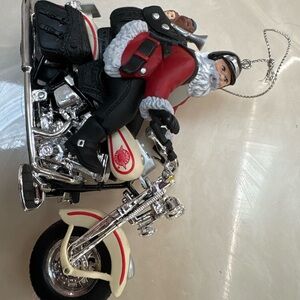 Harley-Davidson Santa Ornament - Red, Black, Silver